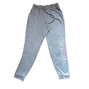 Rae Dunn Women’s Sleepwear Pajama Bottom M Grey “SWEETHEART” Elastic Waist Ankle